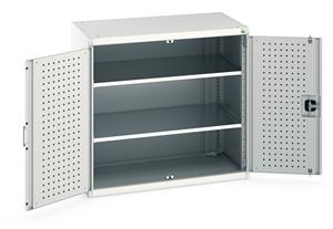 Bott Tool Storage Cupboards for workshops with Shelves and or Perfo Doors Bott Perfo Door Cupboard 1050Wx650Dx1000mmH - 2 Shelves